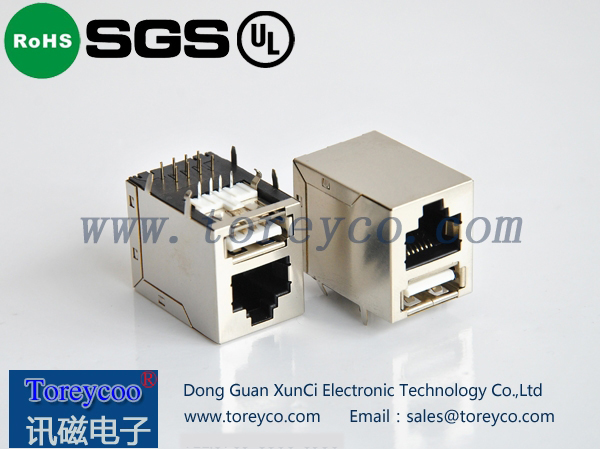 RJ45+單層usb網(wǎng)絡(luò )插座