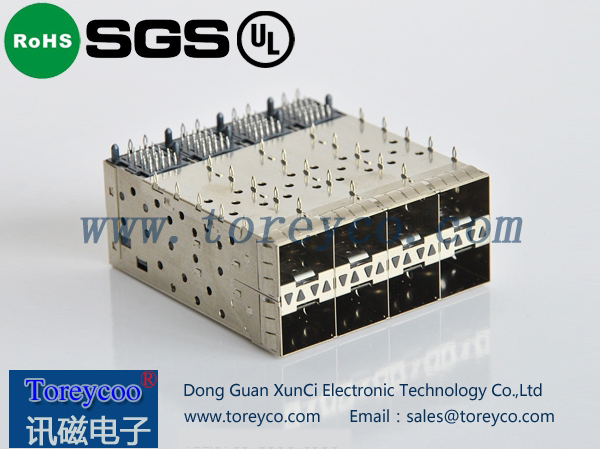 SFP光纖連接器2×4光纖模塊座