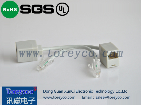 RJ45轉水晶頭灰色
